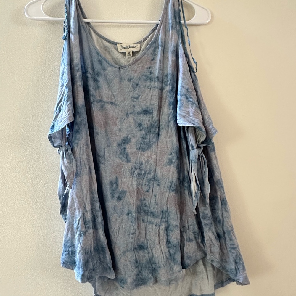 Cloud Chaser Blue Tie-Dye Tank Top